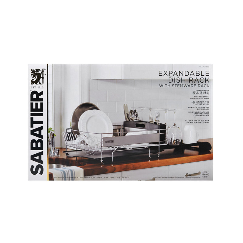 Sabatier Expandable Stainless Steel Dish Rack, 30Inch, Black & Reviews